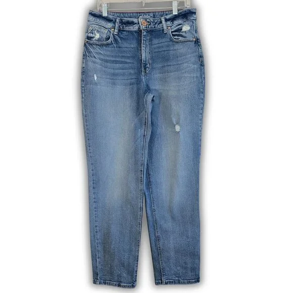 Women's Size 14 R High-Rise Straight Leg Distressed Jean by Edgely - Picture 1 of 6